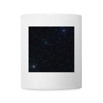 romantische naturmuster, sternenmotiv dunkel - Tasse - Weiß - Vorne
