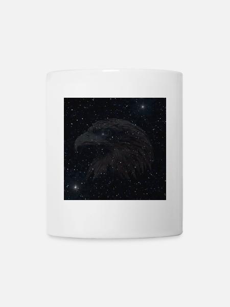 coole vögel mann, weißkopf Seeadler Nachtmuster - Tasse - Weiß
