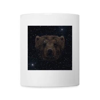 bärenliebhaber t-shirts, Bärenkopf Nachtmuster - Tasse - Weiß - Vorne