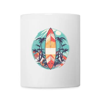 Surfbrett - Tasse - Weiß - Vorne