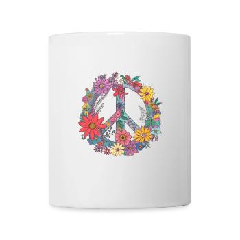 Fleurs Paix - Mug blanc - blanc - Devant