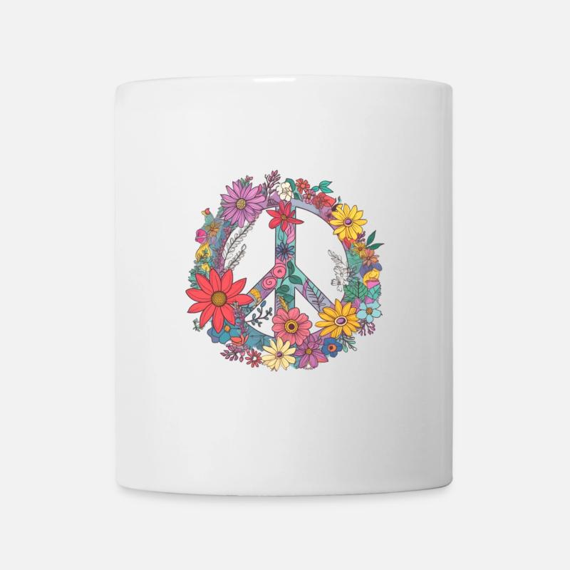 Blumen Peace - Tasse - Weiß