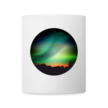 Des aurores boréales brillantes comme un souffle dans le ciel - Mug blanc - blanc - Devant