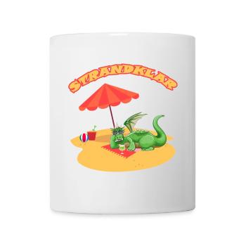 Strandklar Dinosaurier - Tasse - Weiß - Vorne