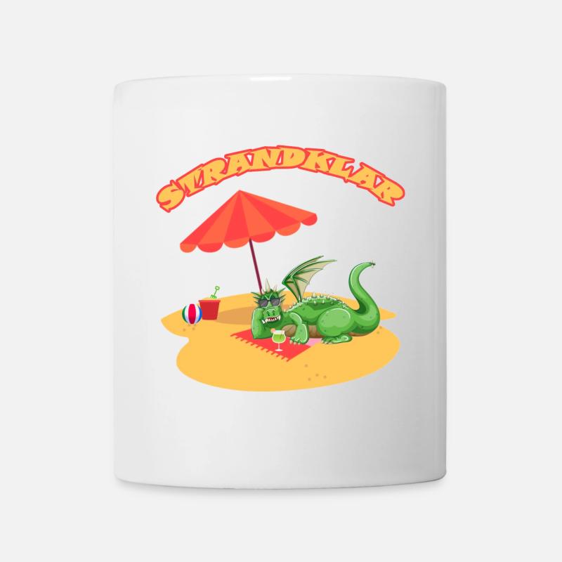 Strandklar Dinosaurier - Tasse - Weiß