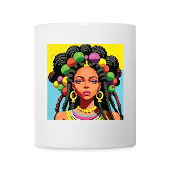 Schwarze Frau mit Dreadlocks - Tasse - Weiß - Vorne