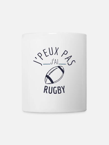 j peux pas j ai rugby - Mug blanc - blanc