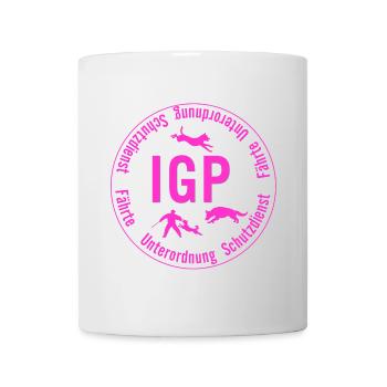 IGP Hundesport - Rund, pink - Tasse - Weiß - Vorne