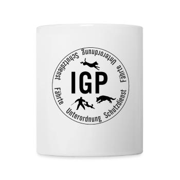 IGP Hundesport - Rund, schwarz - Tasse - Weiß - Vorne