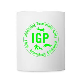 IGP Hundesport - rund, gruen - Tasse - Weiß - Vorne