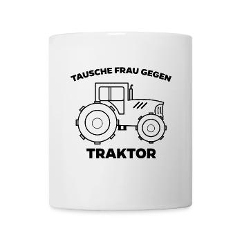 Trecker Fahrzeug Kraftfahrzeug Statement Traktor - Tasse - Weiß - Vorne