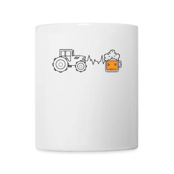 Tracteur de véhicule à moteur Véhicule utilitaire Champ agricole arable - Mug blanc - blanc - Devant