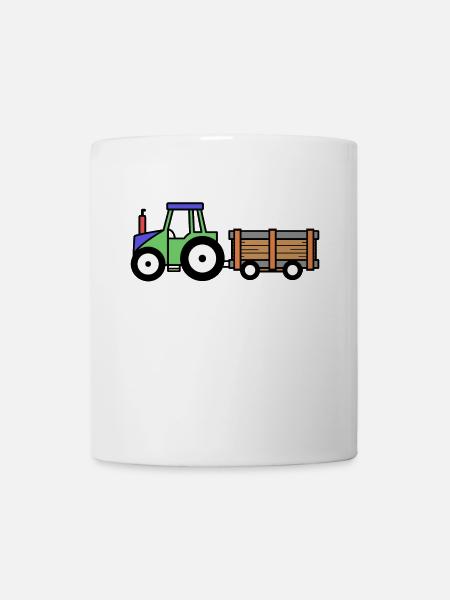Feld Landwirt Traktor Landmaschinen Bauernhof - Tasse - Weiß