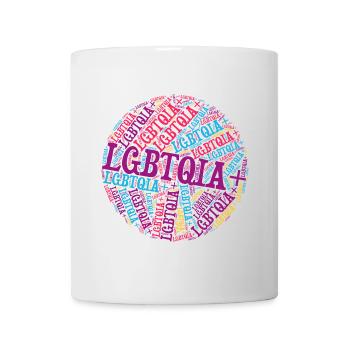 LGBTQIA+ T-Shirt Circle Word Cloud LGBT Gay Pride - Mug - white - Front