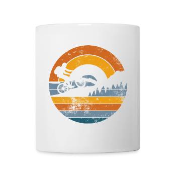 Coucher de soleil à vélo Retro Ridge - Mug blanc - blanc - Devant