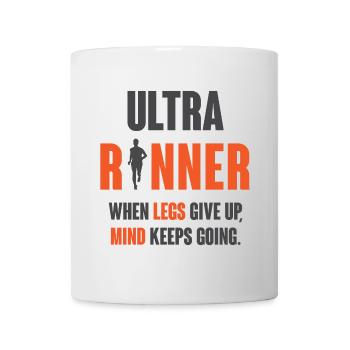 Ultra Runner. Lorsque les jambes abandonnent, l’ continue. - Mug blanc - blanc - Devant