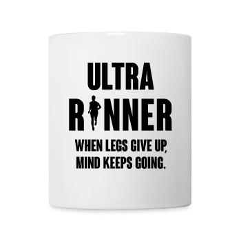 Ultra Runner. Lorsque les jambes abandonnent, l’ continue. - Mug blanc - blanc - Devant