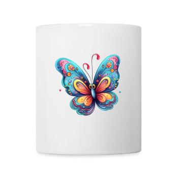 Papillon coloré avec motif dégradé - Mug blanc - blanc - Devant