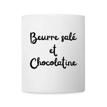 Beurre salé et Chocolatine. Breizh Euskal Herria. - Mug blanc - blanc - Devant
