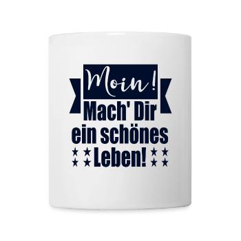 MOIN BEGRÜßUNG POSITIVE LEBENSGESTALTUNG - Tasse - Weiß - Vorne