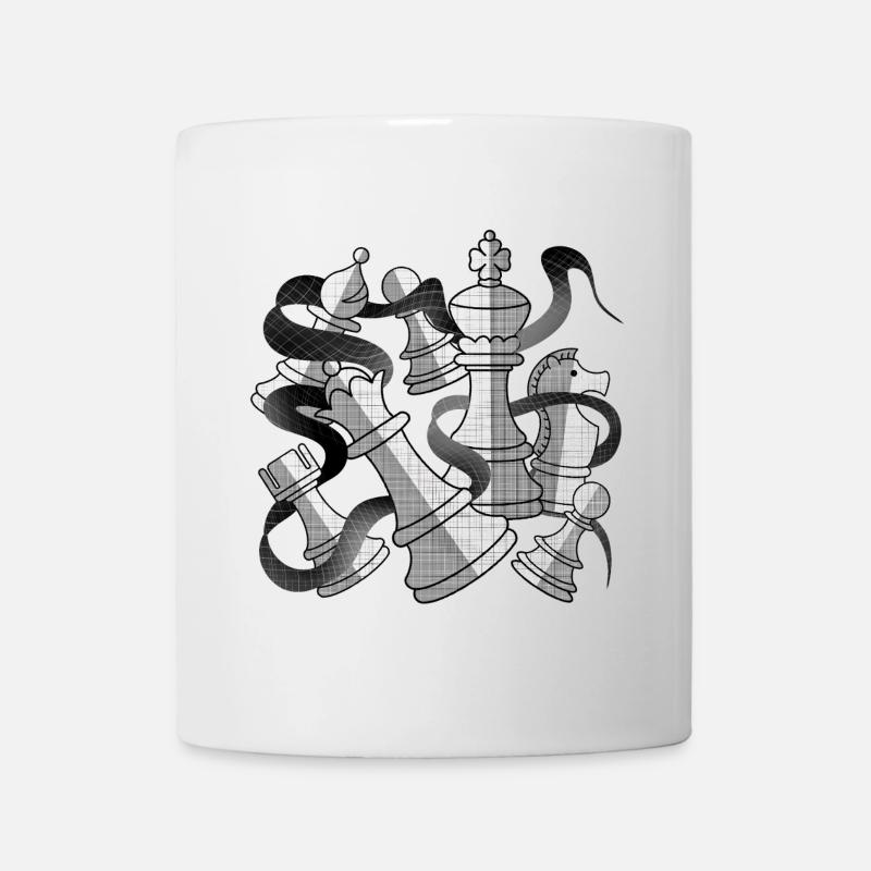 Schachfiguren | Geschenkidee für Chess-Masters - Tasse - Weiß