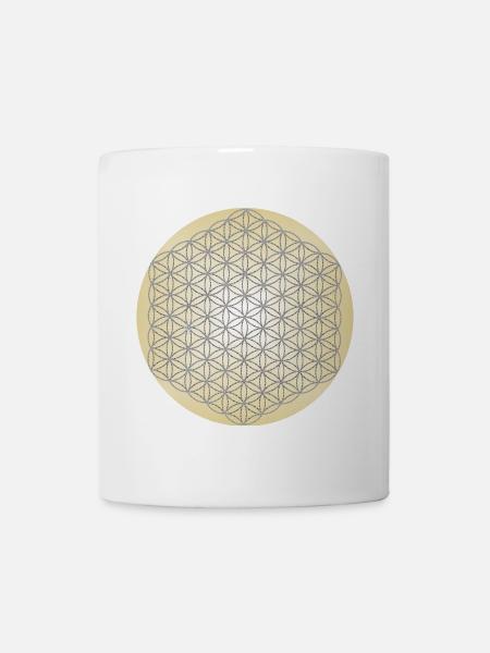 Fleur de Vie Argent - 5ème Dimension - Mandala - Mug blanc - blanc
