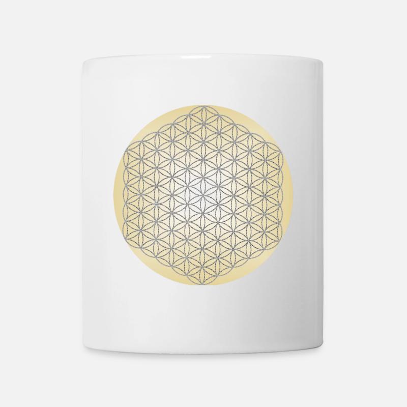 Fleur de Vie Argent - 5ème Dimension - Mandala - Mug blanc - blanc