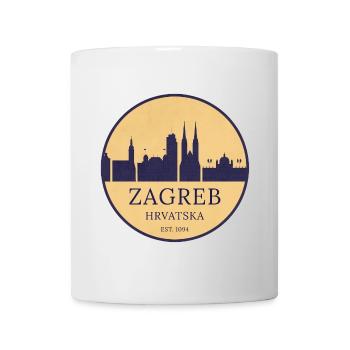 Zagreb Kroatien - Skyline Badge - Tasse - Weiß - Vorne