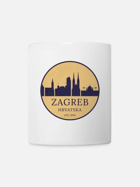 Zagreb Kroatien - Skyline Badge - Tasse - Weiß