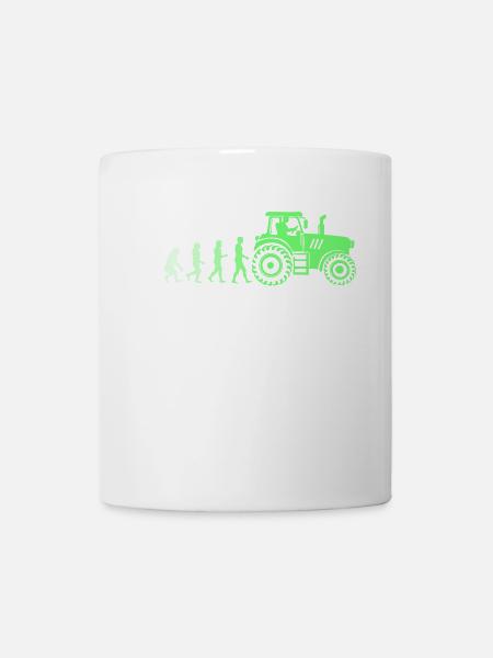 Nutzfahrzeug Traktor Evolution Fahrzeug Bauer Feld - Tasse - Weiß