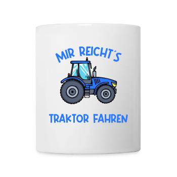 Kraftfahrzeug Traktor Fahrzeug Landwirt Bauernhof - Tasse - Weiß - Vorne