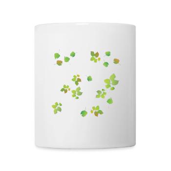 Frühlingsblätter Muster - Tasse - Weiß - Vorne