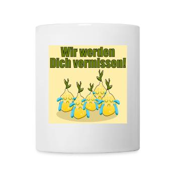 Abschied Team - VERMISSEN - LUSTIGE ZITRONEN - Tasse - Weiß - Vorne