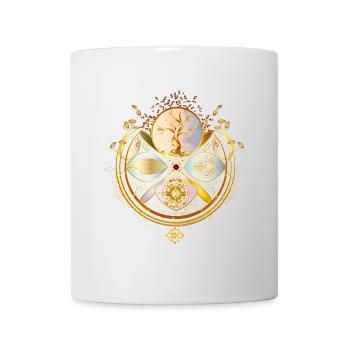 magical amulet, golden tree of life symbol - Mug - white - Front