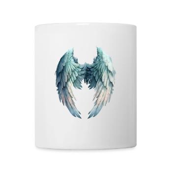 Blue Wings in Watercolor Heart - Mug - white - Front