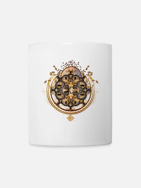 magisches Amulett mit goldenen Schlangen Symbol - Tasse - Weiß