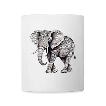 Éléphant d’ornement - Mug blanc - blanc - Devant