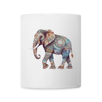 Colorful Mandala Elephant - Mug - white - Front
