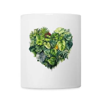 Leaf Heart Tropical Forest - Mug - white - Front