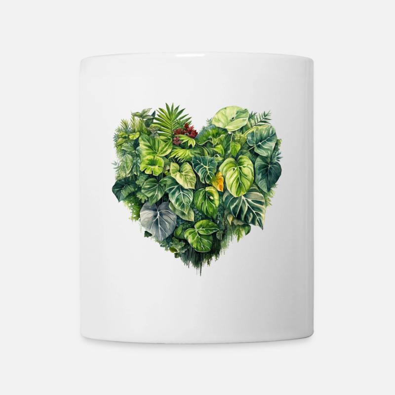 Blätterherz Tropenwald - Tasse - Weiß