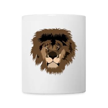 Illustration de tête de lion avec crinière sauvage - Mug blanc - blanc - Devant