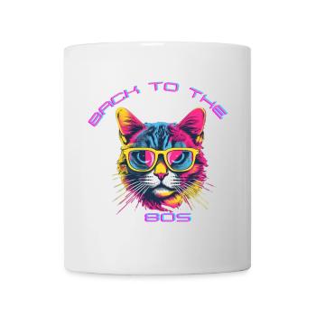 Design rétro chat avec lunettes de soleil - Mug blanc - blanc - Devant