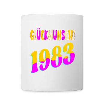 Glückwunsch 1983 - Retro Geburtsjahr 80s - Tasse - Weiß - Vorne
