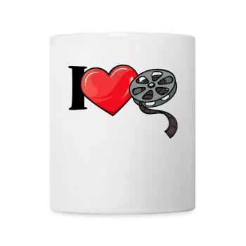 J’aime les films Déclaration de cœur Cinéma Films Cineaste - Mug blanc - blanc - Devant