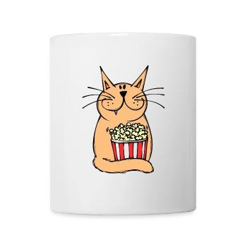 Movie Night Cat Movies Watch Cinema TV Night - Mug - white - Front