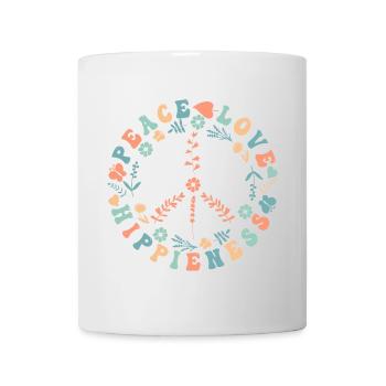 Peace Love Hippieness - Cute Hippie Peace Sign - Mug - white - Front