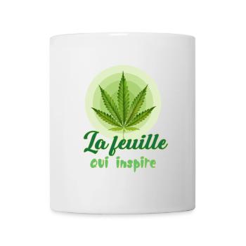 La feuille qui inspire - Feuille de cannabis - Bob - Mug blanc - blanc - Devant
