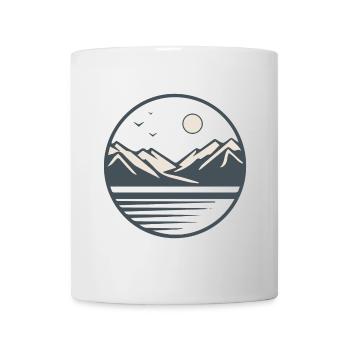 Montagnes Paysage montagneux avec soleil et oiseaux - Mug blanc - blanc - Devant