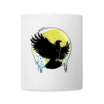 Adler vor Vollmond - Tasse - Weiß - Vorne