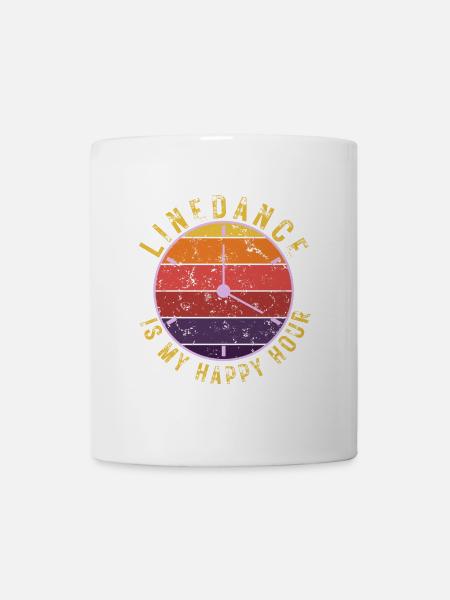 Geschenkidee: Linedance is my happy hour - Tasse - Weiß